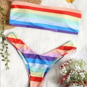 Zaful Multicolor Striped Bikini